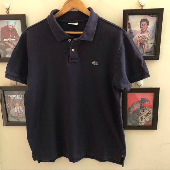 Lacoste Navy blue Polo (M-L) (strain) - Picture 5 of 10